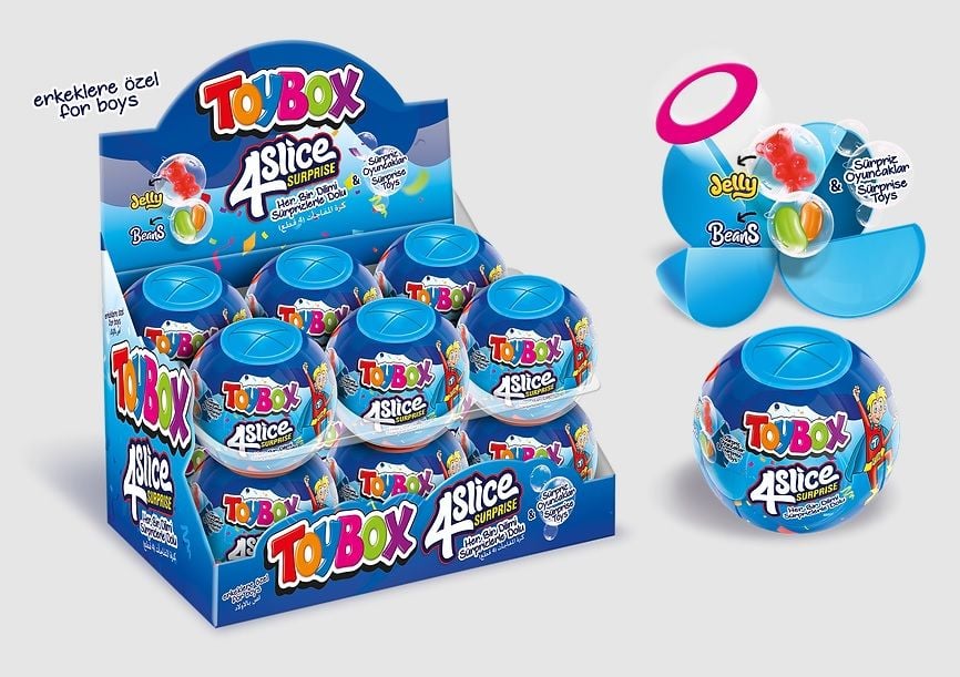 TOYBOX Ş.4PARÇA SÜRPRİZ ŞEKERLİ OYNC.ERKEK 3183290 1*12