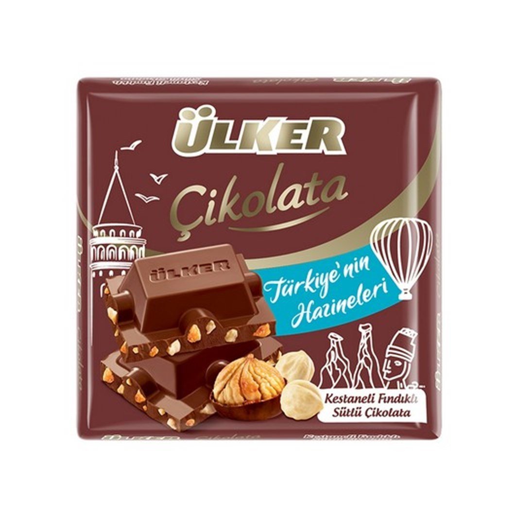 ÜLKER C.KARE 60G SÜTLÜ KESTANELİ FINDIKLI//// 1591-04 1*6*6