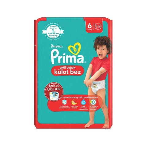 PRİMA KÜLOT BEZ 6EXTRA LARGE 15+KG 18'Lİ 1*8