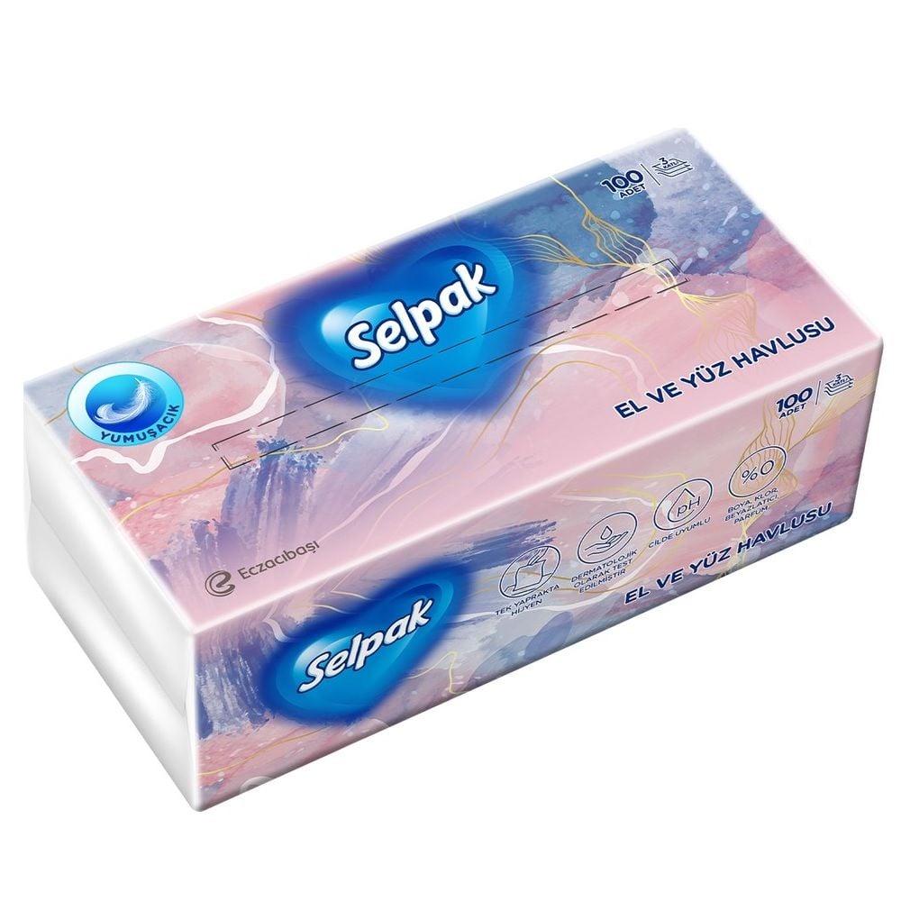 SELPAK H.EL VE YÜZ HAVLUSU 100'LÜ 3KATLI YEDEK1*12