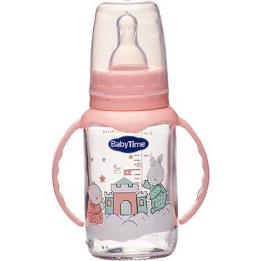 BABYTİME BİBERON 1NO 125ML BT080 KULPLU CAM 1*8