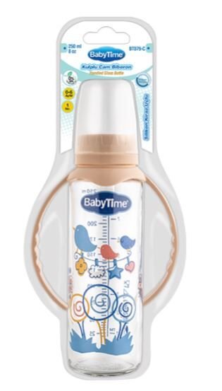 BABYTİME BİBERON 1NO 250ML BT079 KULPLU CAM 1*8