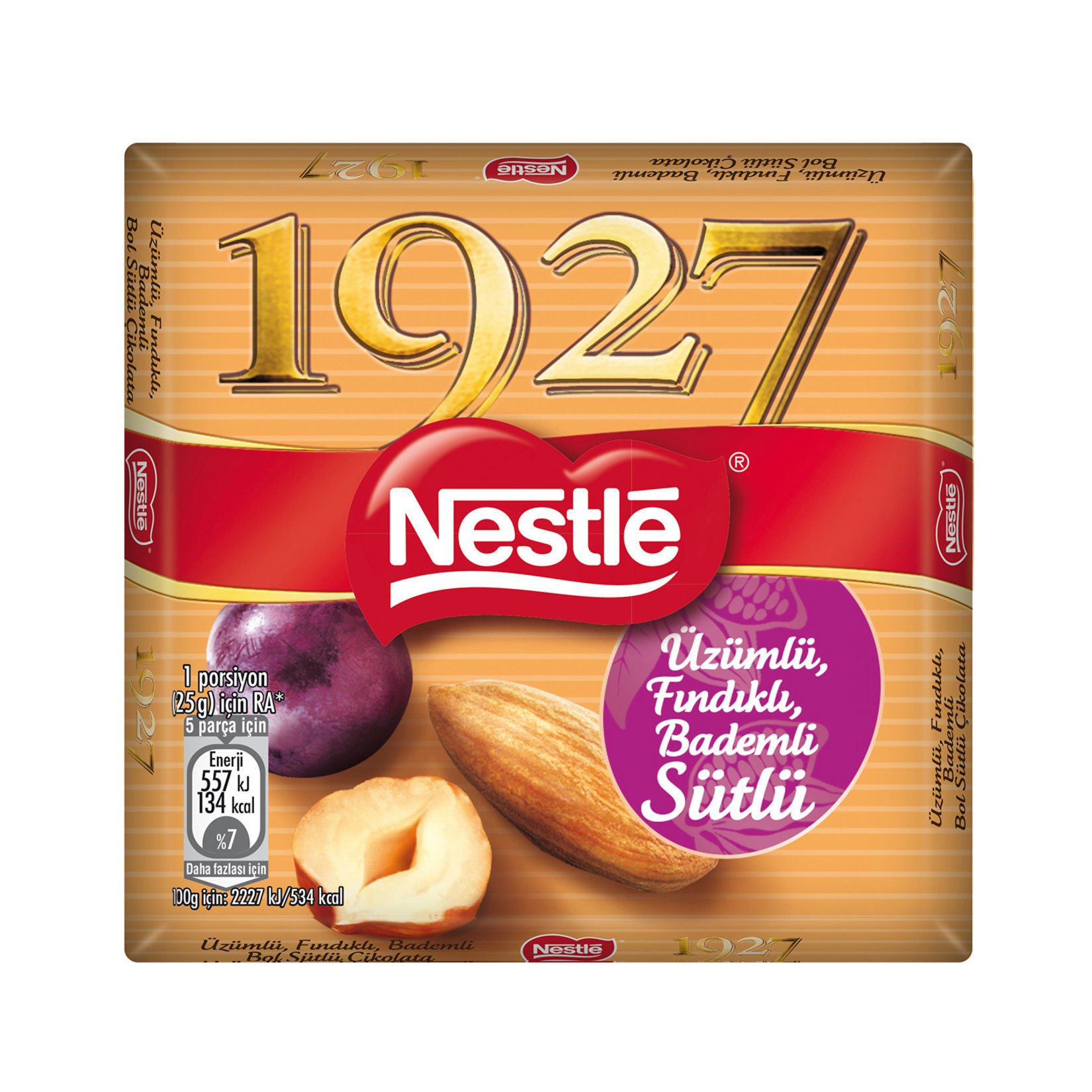 NESTLE Ç.60GR. 1927 ÜZÜMLÜ FINDIKLI BADEMLİ SÜTLÜ KARE 1*6*24