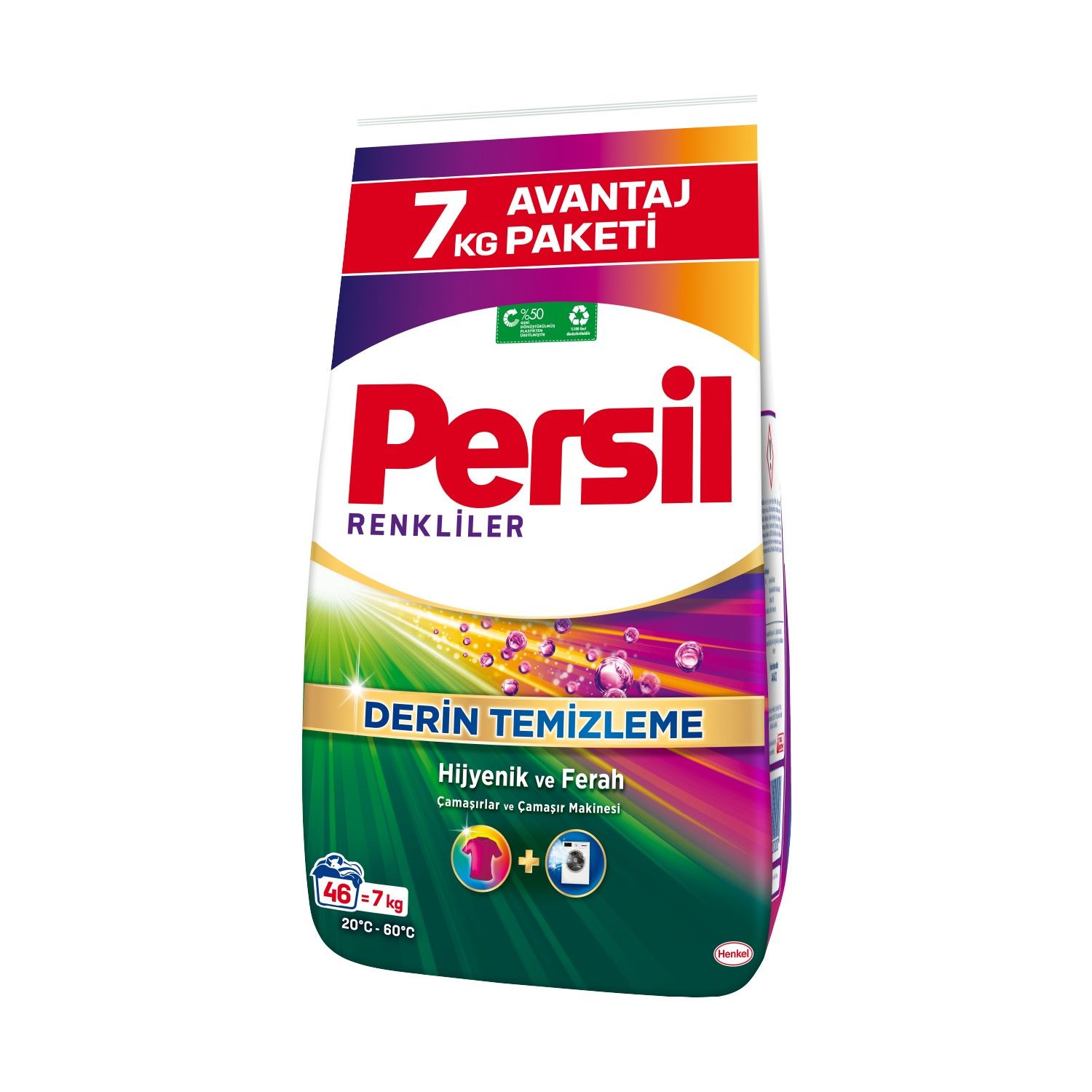 PERSİL M.7KG RENKLİLER DERİN TEMİZLEME HİJYENİK VE FERAH (PALET:112ADET) 1*1