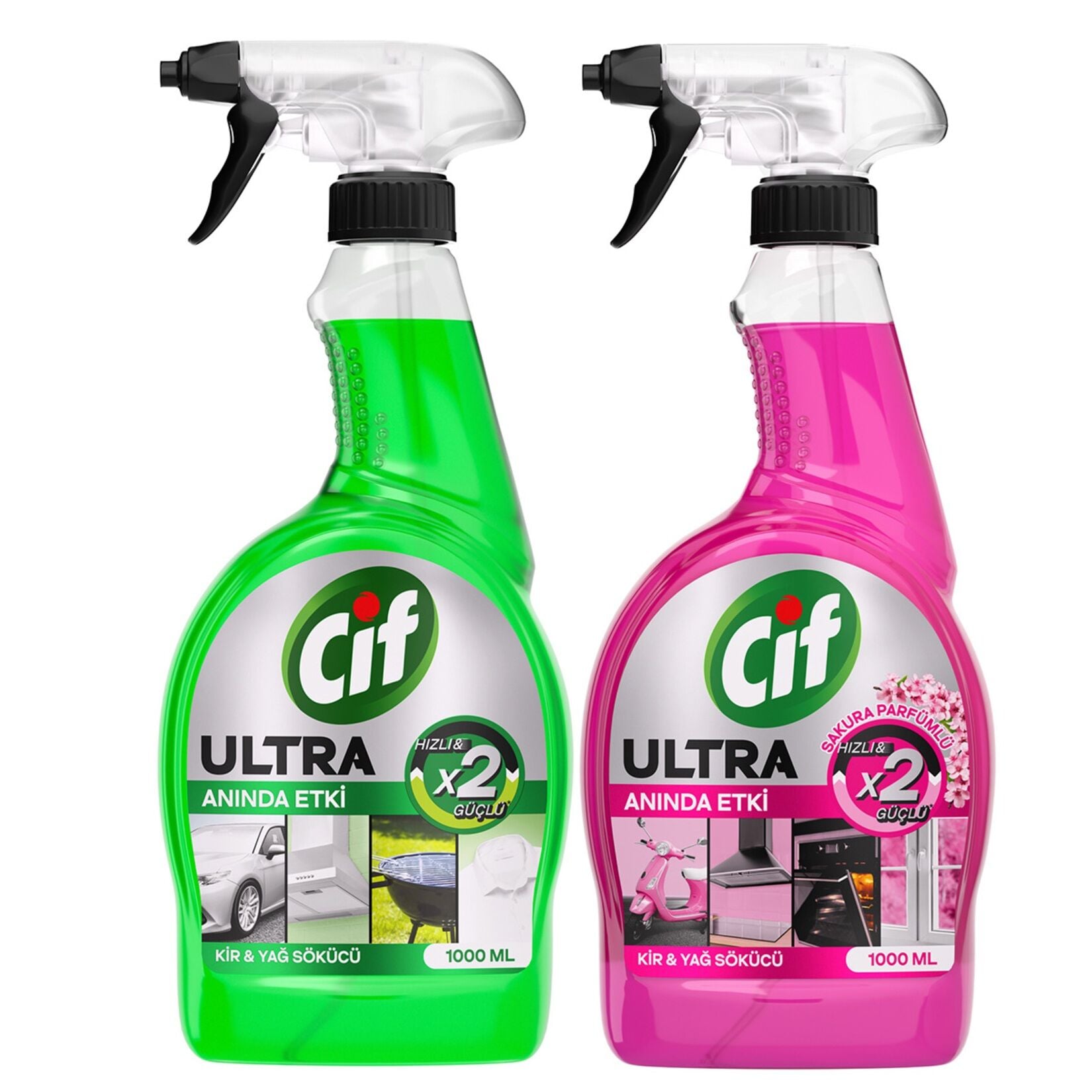 CİF YÜZEY SPREY ULTRA KİR&YAĞ 1000ML+ 1000ML ANINDA+ SAKURA 1*4