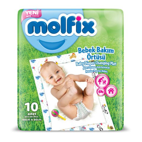 MOLFİX BEBEK BAKIM ÖRTÜSÜ 10LU 60*60CM 1*8