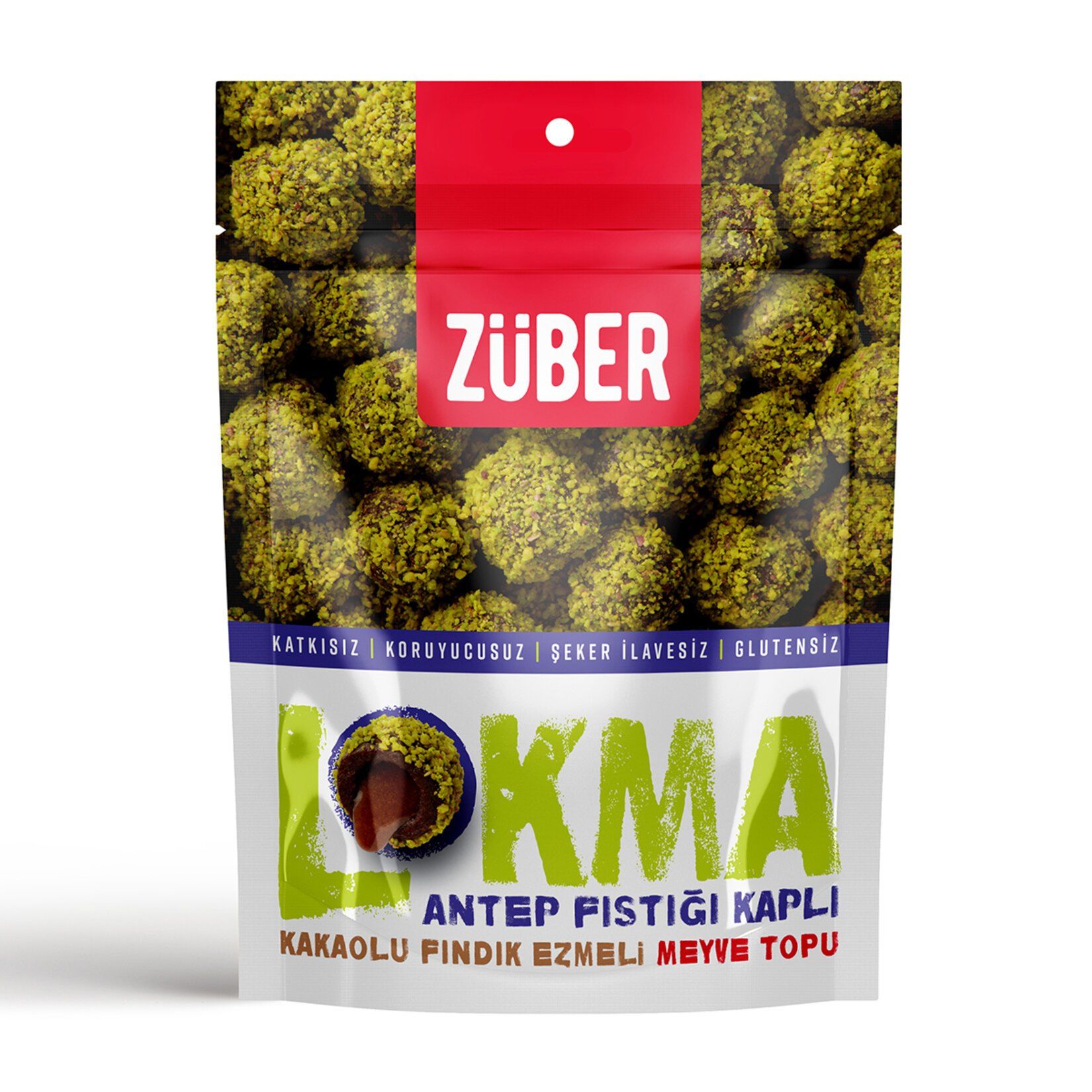ZÜBER LOKMA MEYVE TOPU 96G ANTEP FISTIĞI KAPLI 1*12