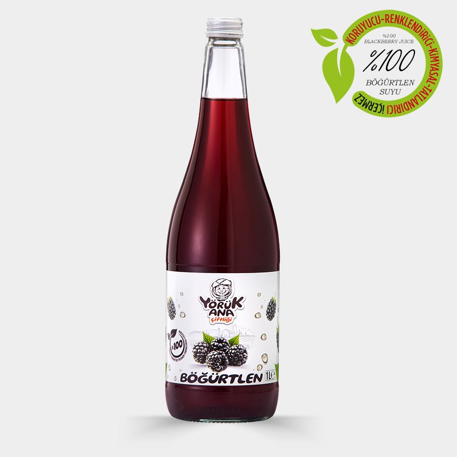 YÖRÜK ANA ÇİFTLİĞİ M.1L %100 BÖĞÜRTLEN SUYU 1*6