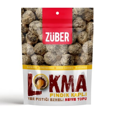 ZÜBER LOKMA MEYVE TOPU 96G FINDIK KAPLI 1*12