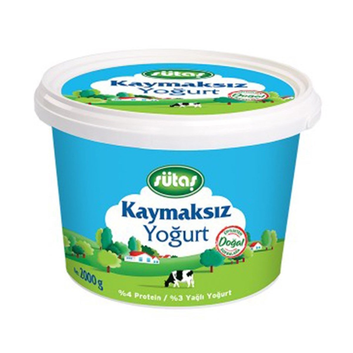 SÜTAŞ YOĞURT 2000GR KAYMAKSIZ KOVA 1*4