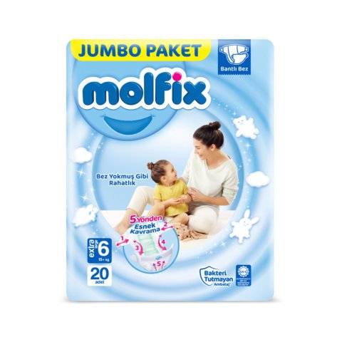 MOLFİX JUMBO 6EXTRA LARGE 15+KG 20'Lİ 1*6