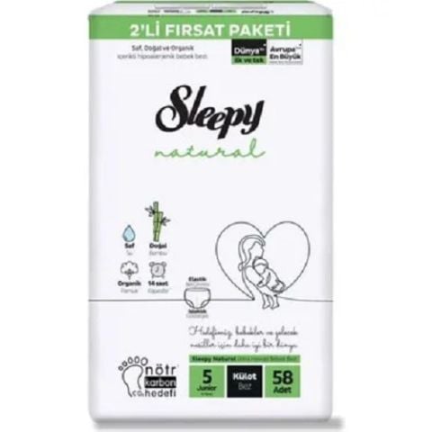 SLEEPY B.KÜLOT BEZ NAT.2Lİ FIRSAT 5JUNİOR 58'Lİ 11-18KG 1*3