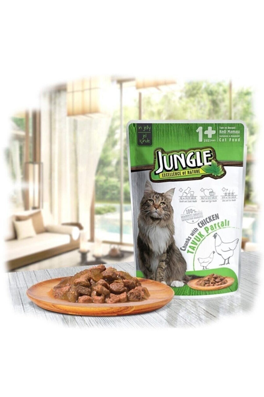 KEDİ M.JUNGLE 100G PÜRE TAVUKLU 1+YAŞ JNGA-004 1*32