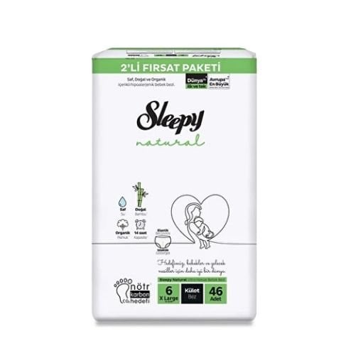 SLEEPY B.KÜLOT BEZ NAT.2Lİ FIRSAT 6XLARGE 46'LI 11-18KG 1*3