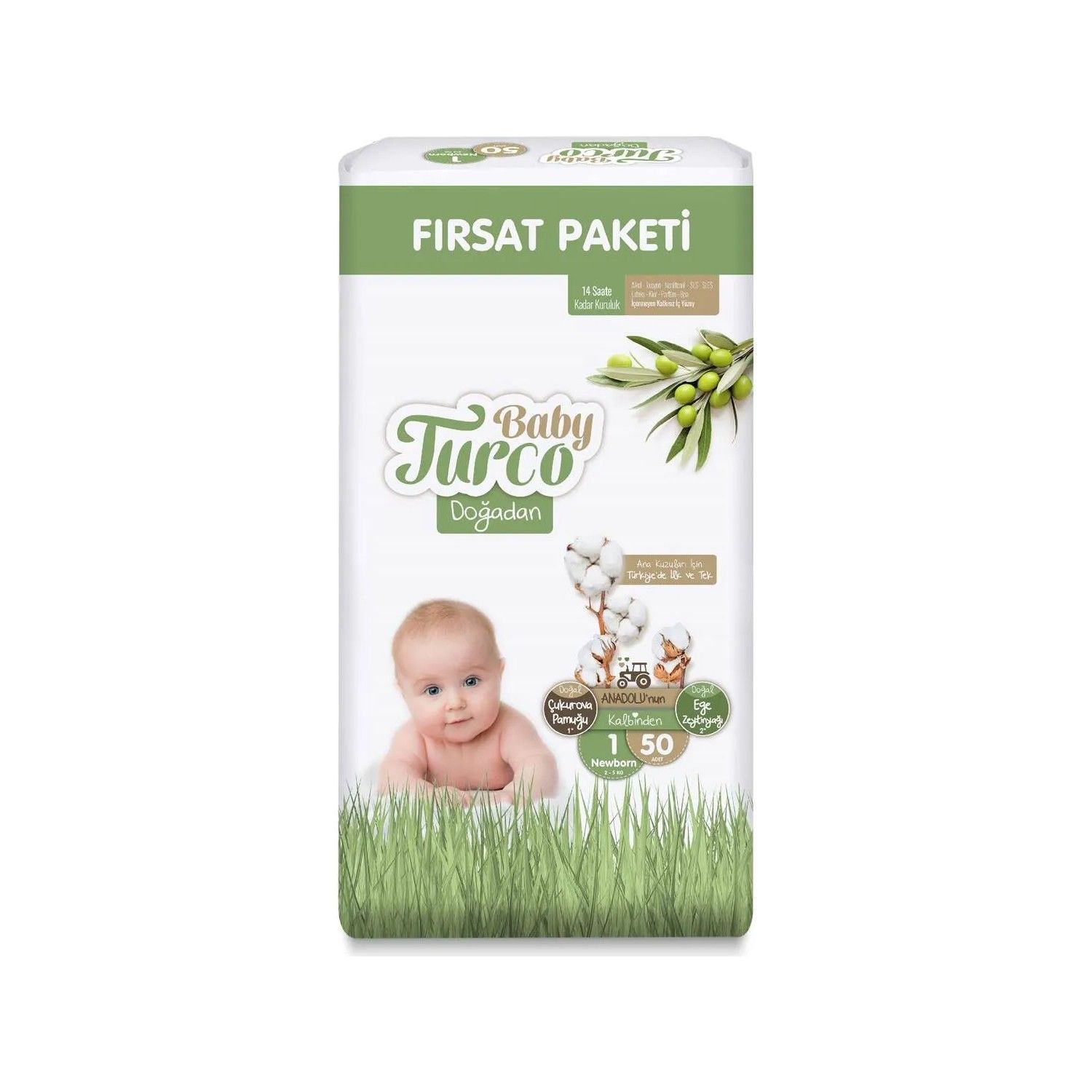 BABY TURCO DOĞADAN FIRSAT 1YENİDOĞAN 2-5KG 50'Lİ 1*6