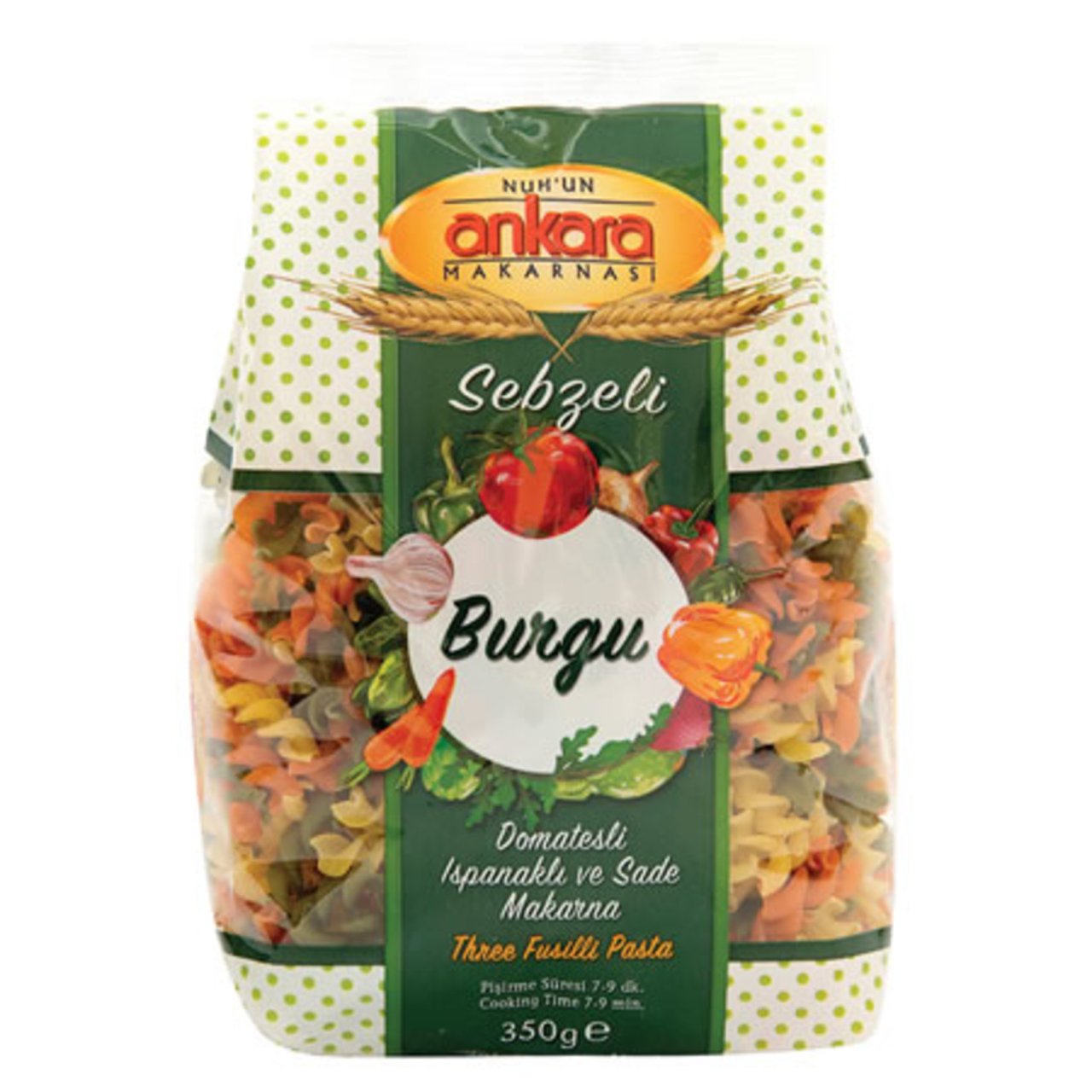 ANKARA.SEBZELİ BURGU SADE-DOMATES-ISPAN.350G 1*20