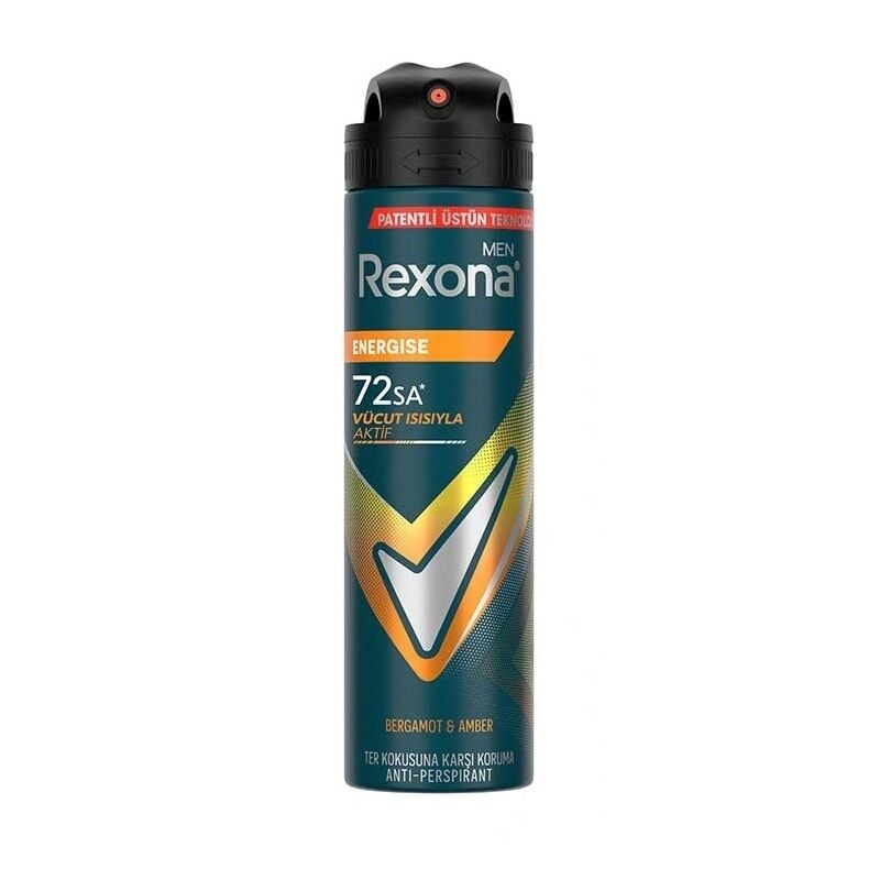 REXONA DEO MEN 150ML ENERGISE BERGAMOT & AMBER 72SA 1*24