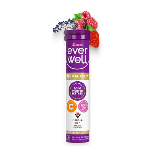ÜLKER EVERWELL VİT. KARA MÜRVER EKS. C VİT 1000MG+ÇİNKO 1732-01 1*12