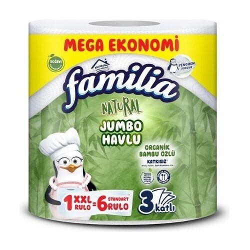 FAMİLİA H.JUMBO HAVLU NATURAL 1=6 RULO 1*6