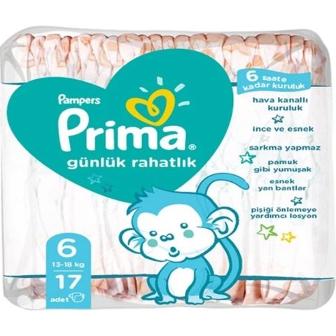 PRİMA GÜNLÜK RAH.6 BEDEN 17Lİ 13-18KG 1*6