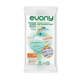 KORUYUCU 10LU EVONY MASKE 3KATLI CERRAHİ 1*24