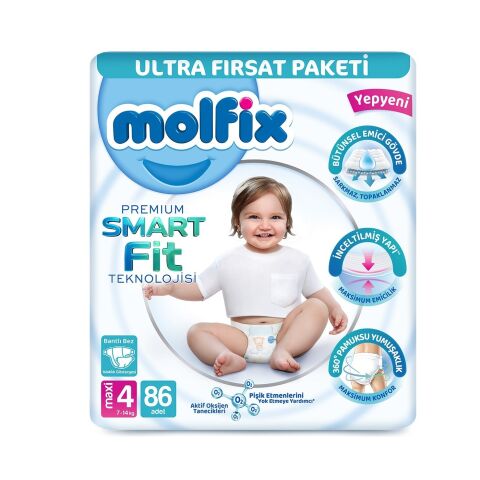 MOLFİX PREMİUM SMART ULTRA FIRSAT 4MAXİ 7-14KG 86'LI 1*2