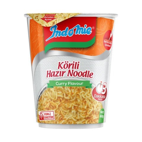 İNDO MİE NOODLE BARDAK KÖRİ ÇEŞNİLİ 60G 1*24