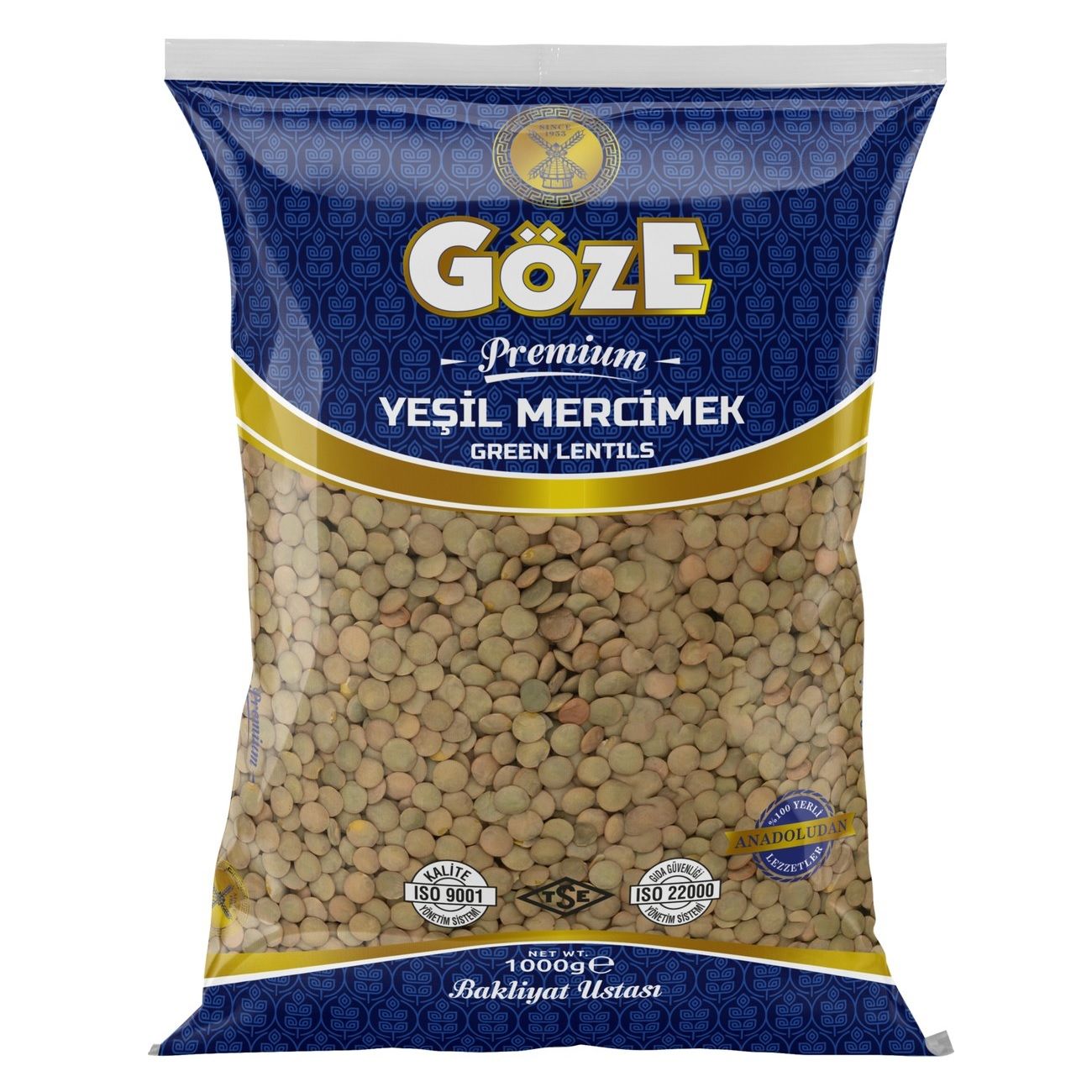 GÖZE 1KG MERCİMEK YEŞİL 1*15