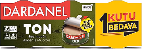 DARDANEL TONLA 3'LÜ 140G*3 ZEYTİNYAĞLI TON 1*12