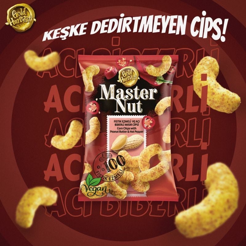 MASTER NUT CİPS FISTIK EZM.ACI BİBERLİ 80GR 1*16