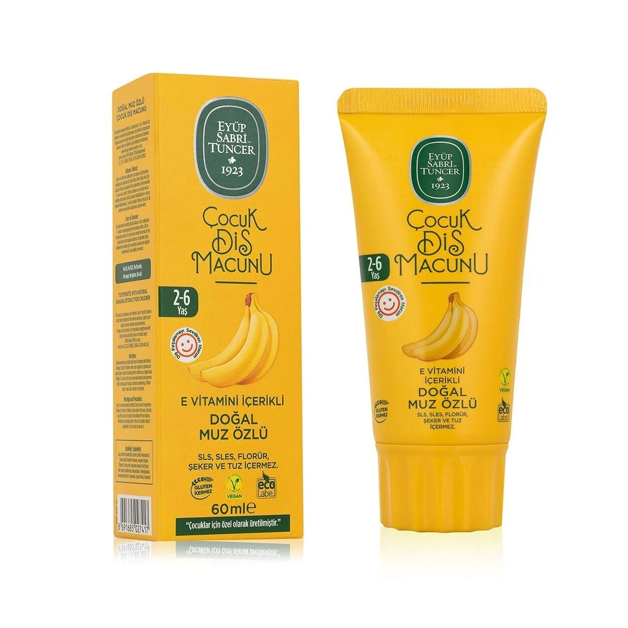 EYÜP S.T.DİŞ MAC.ÇOCUK DOĞAL MUZ ÖZLÜ 60ML 2-6YAŞ 1*12