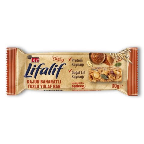 ETİ LİFALİF YULAF BAR 30GR KAJUN BAH.TUZLU 1*16