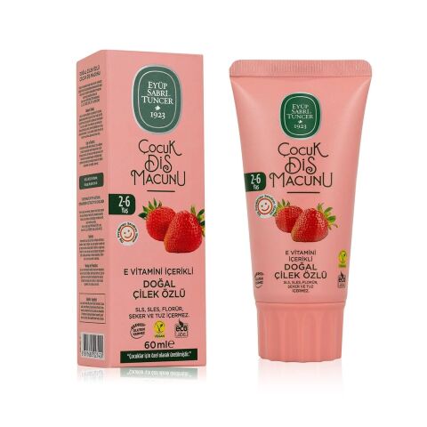 EYÜP S.T.DİŞ MAC.ÇOCUK DOĞAL ÇİLEK ÖZLÜ 60ML 2-6YAŞ 1*12