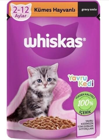 KEDİ M.WHİSKAS 85GR KÜMES HAY.YAVRU 2-12M 1*28