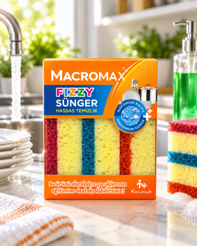 MACROMAX BULAŞIK SÜNGERİ FIZZY 3LÜ 2025292 1*12