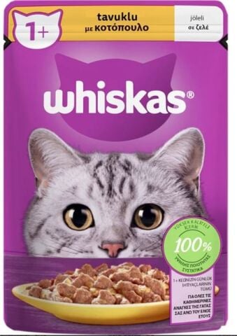 KEDİ M.WHİSKAS 85GR TAVUKLU POUCH YETİŞKİN 1*28