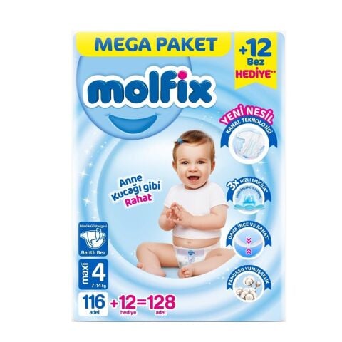 MOLFİX MEGA 4MAXİ 7-14KG 116+12'Lİ 1*2