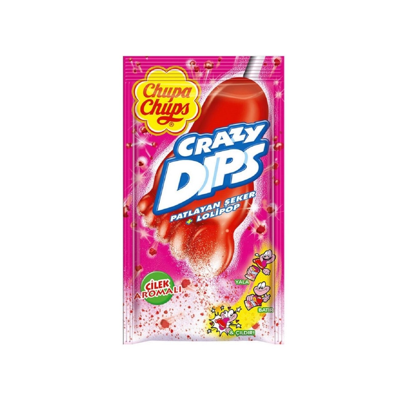 CHUPA CHUPS Ş.CRAZY DIPS PAT.ŞEK.ÇİLEK AROMALI 14G
