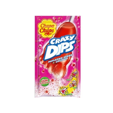CHUPA CHUPS Ş.CRAZY DIPS PAT.ŞEK.ÇİLEK AROMALI 14G