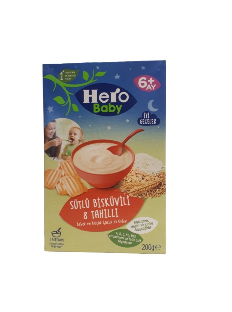 HERO BABY KAŞIK MAMA. 200GR SÜTLÜ BİSK. TAHILLI 5990-03 1*12