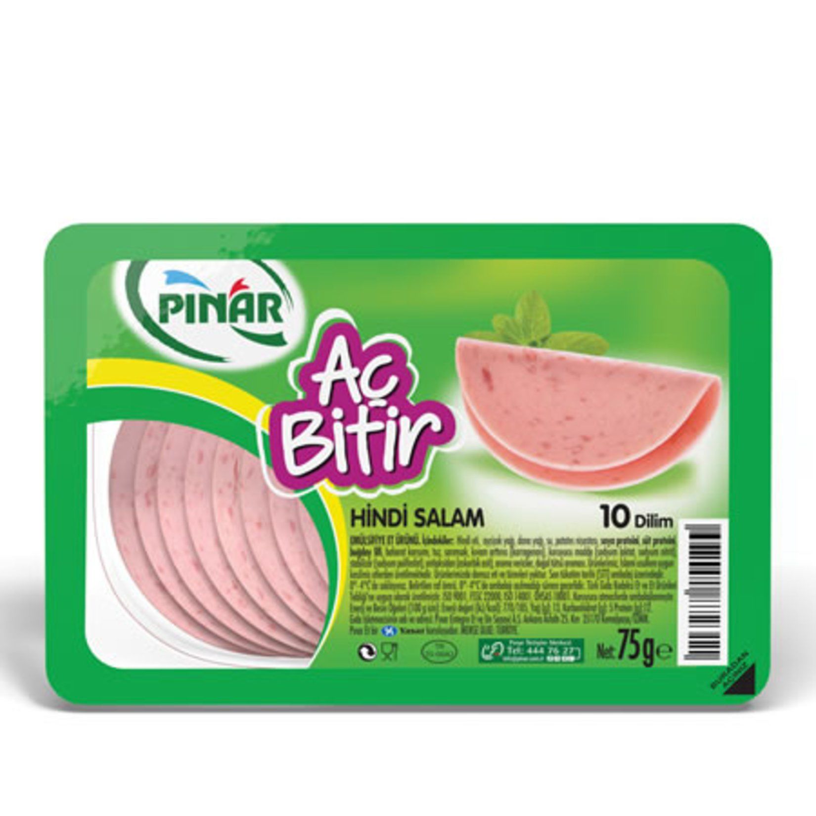 PINAR SALAM AÇBİTİR HİNDİ 10 DİLİM 75GR 1*16
