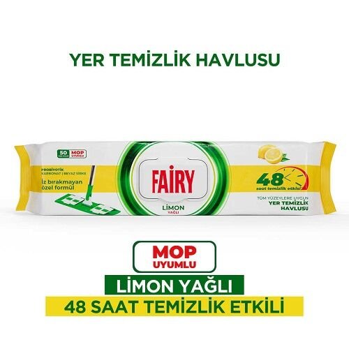 FAİRY YER TEMİZ.HAVL.50'Lİ BEYAZ SABUN MOP 1*6