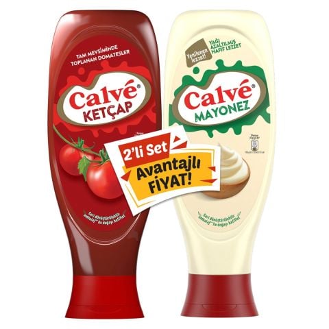 CALVE KETÇAP 610G +MAYONEZ540G (%45 AZ YAĞLI)1*8