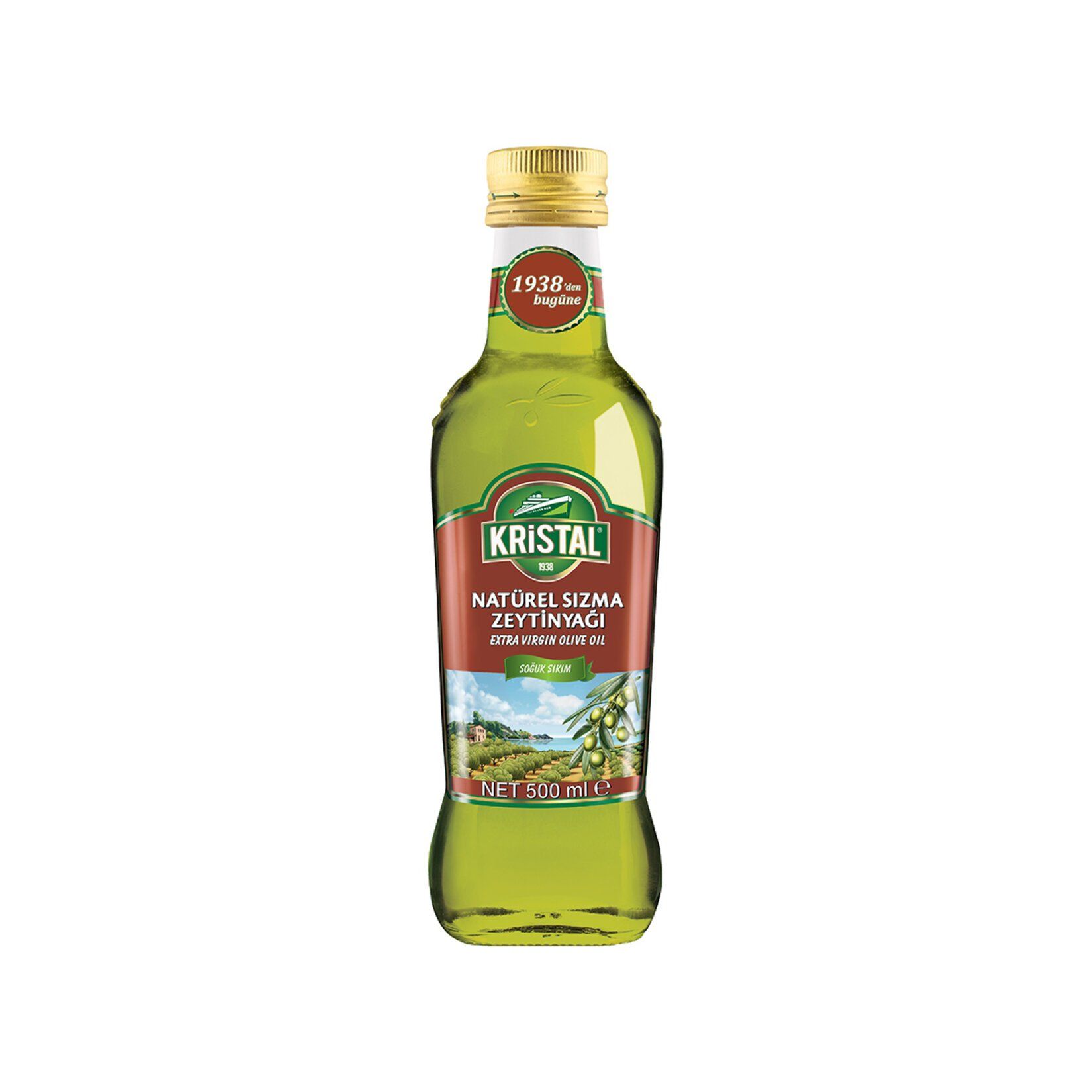 KRİSTAL NATUREL SIZMA 500ML ZEYTİNYAĞI CAM 1*6