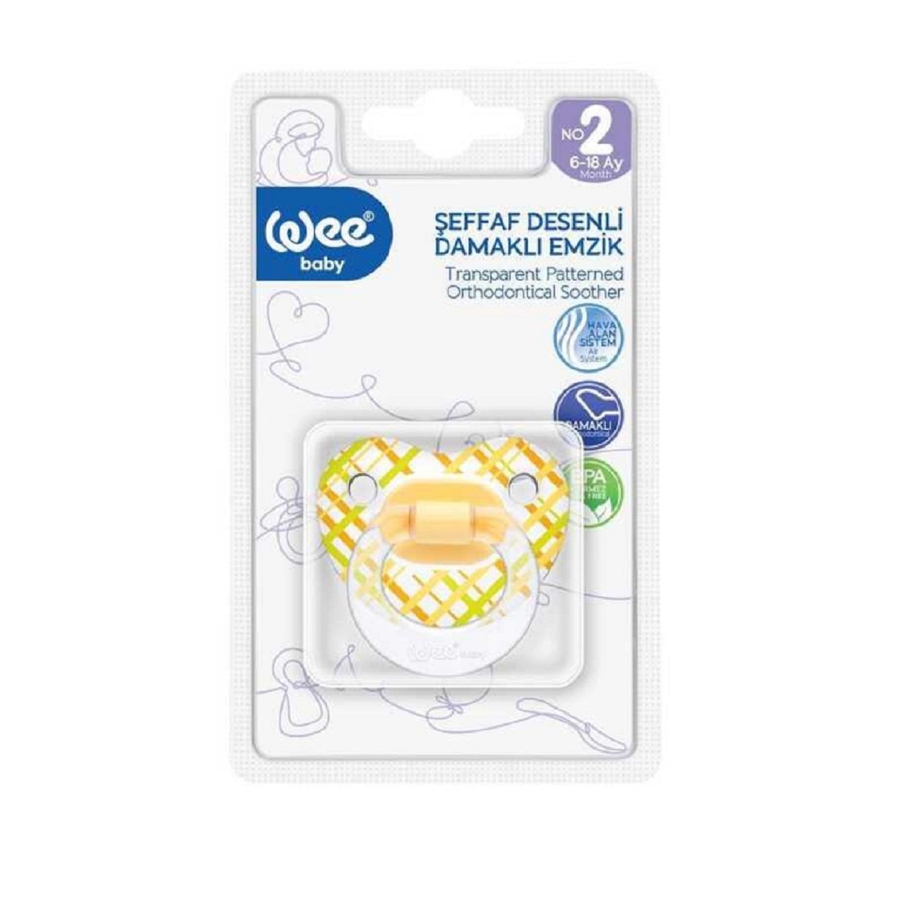 WEE EMZİK 837 2NO DESENLİ DAMAKLI ŞEFFAF 1*24