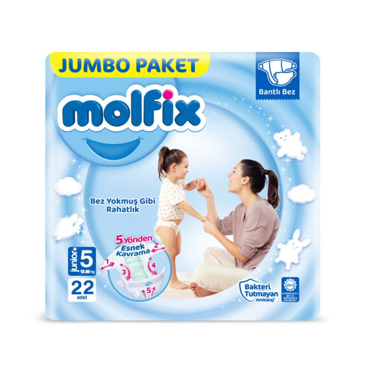 MOLFİX JUMBO 5+JUNİORPLUS 13-20KG 22'Lİ 1*6