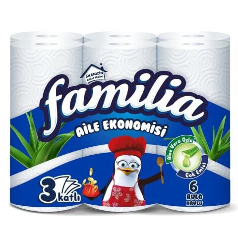 FAMİLİA H.6'LI HAVLU AİLE EKONOMİSİ ALOE VERA ÖZLÜ 3KATLI 1*4