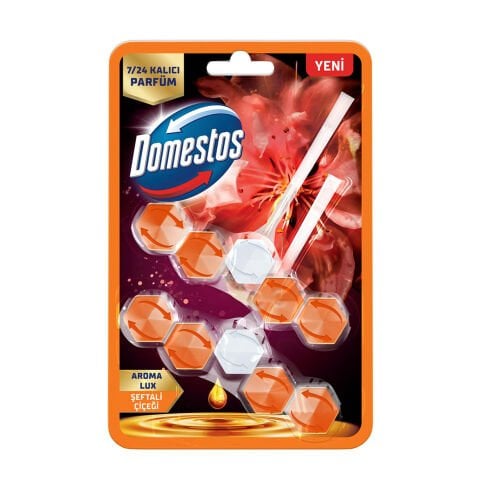DOMESTOS WC BLOK 5'Lİ DUO ŞEFTALİ ÇİÇEĞİ AROMA LUX 2X50G 1*7
