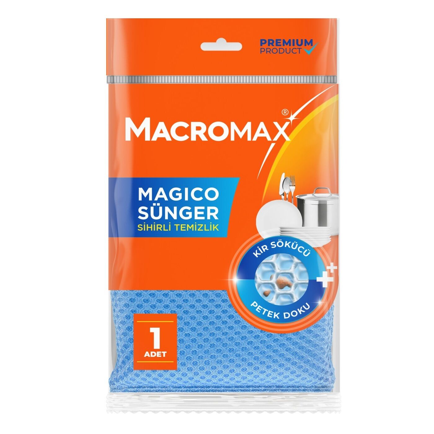 MACROMAX BULAŞIK SÜNGERİ MAGICO TEKLİ 1*24