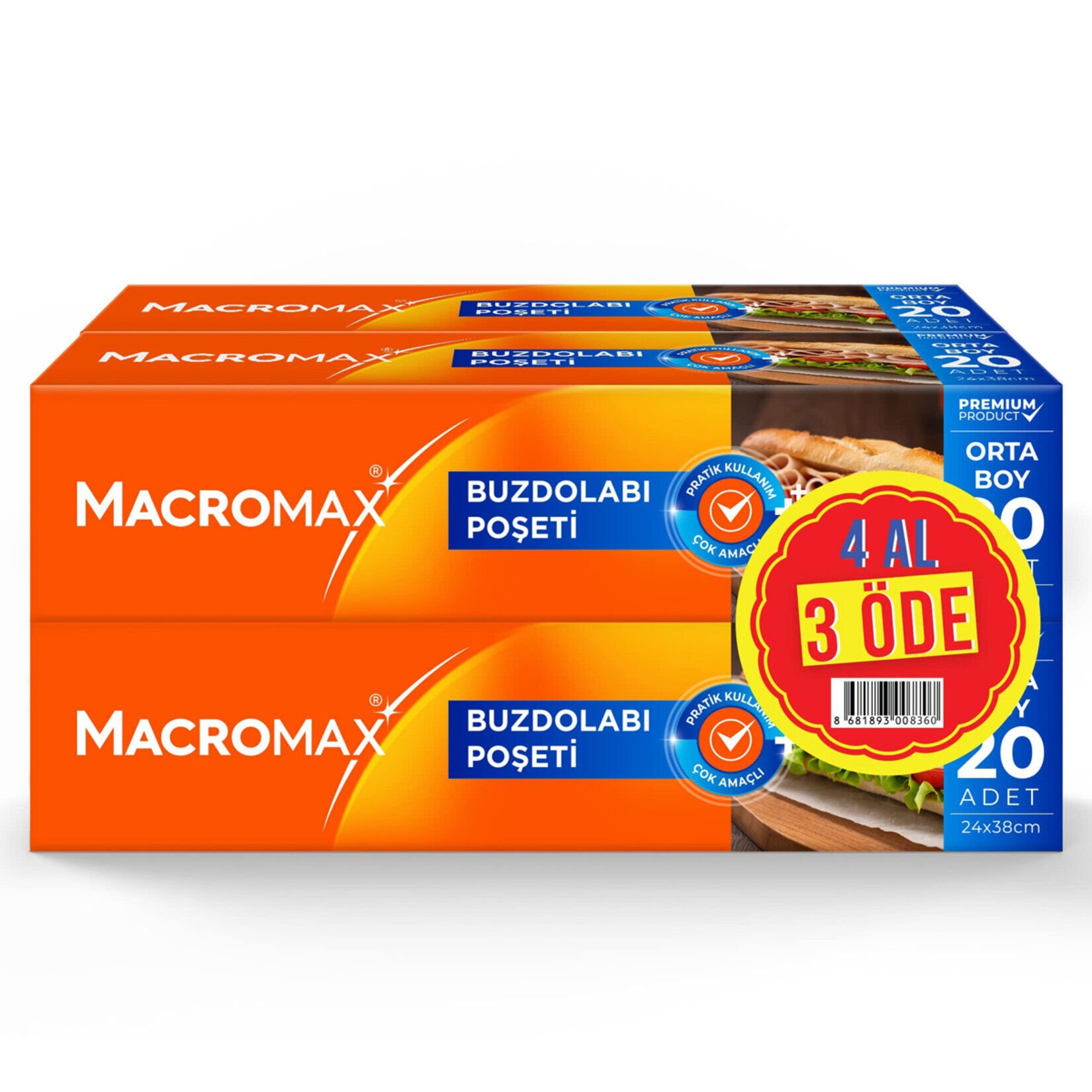 MACROMAX BUZD.POŞ.ORTA 4AL3ÖDE ( 20*4'LÜ ) 2025724 1*12